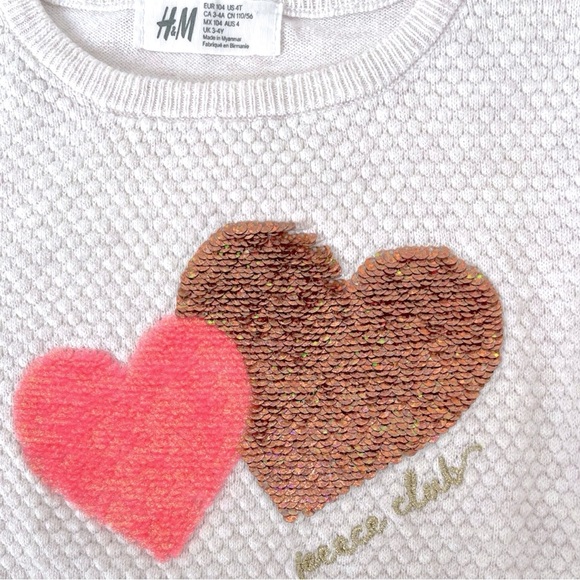 088 H&M Double Heart Sequence Sweater - Picture 5 of 5